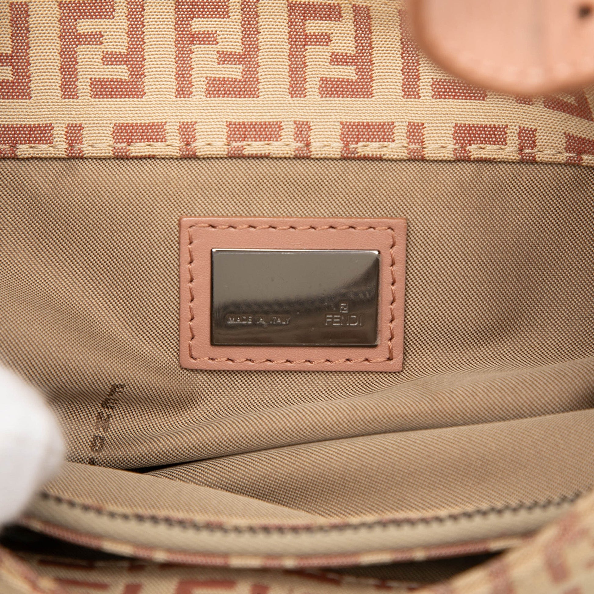 Fendi Zucchino Canvas Shoulder Bag