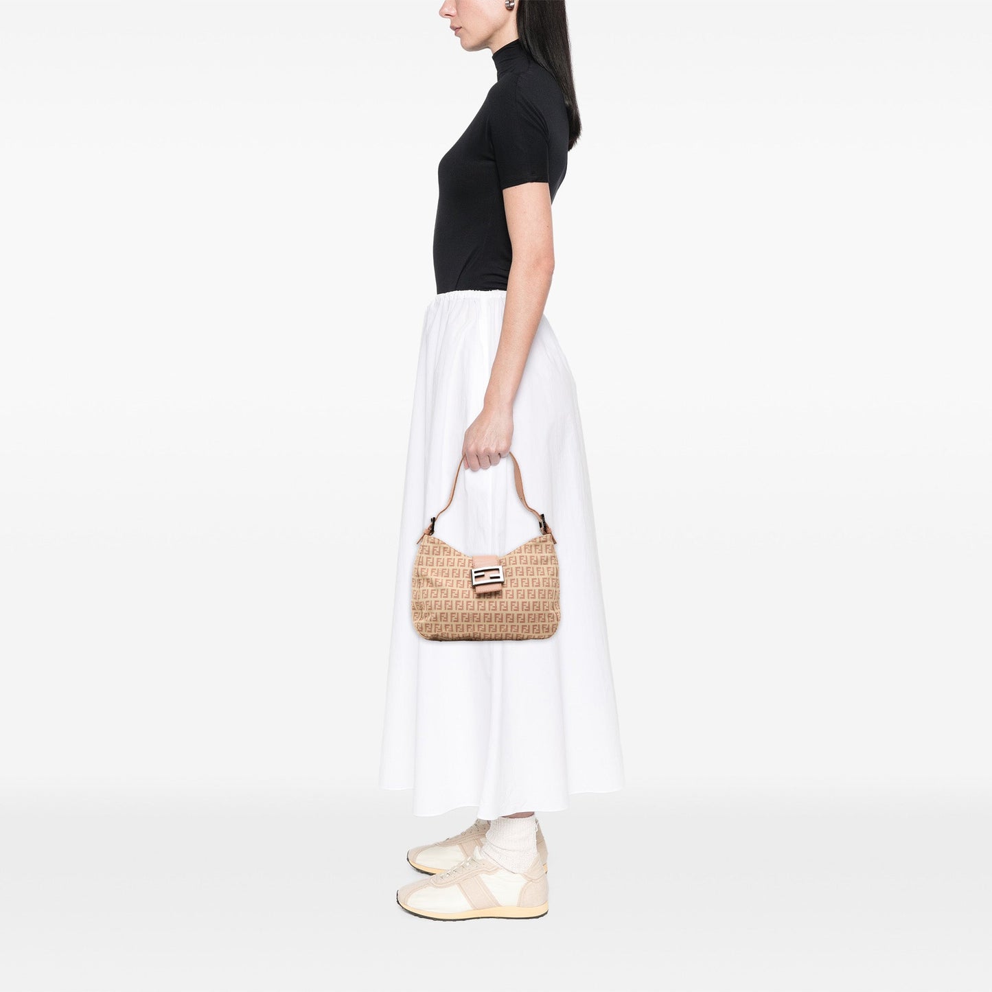 Fendi Zucchino Canvas Shoulder Bag