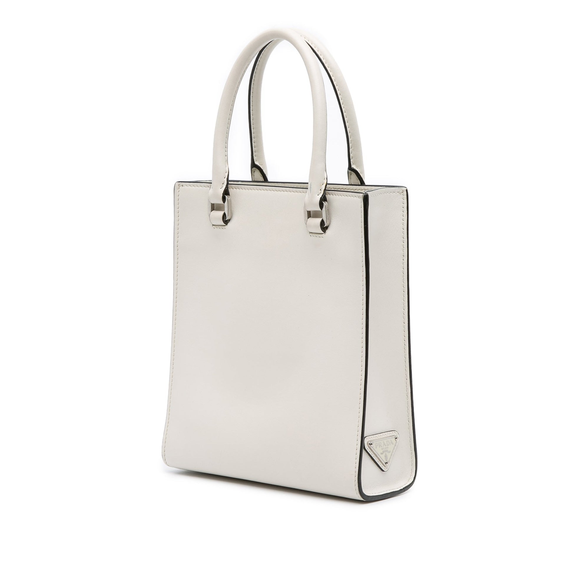 Prada Mini Soft Calf Logo Drill Satchel