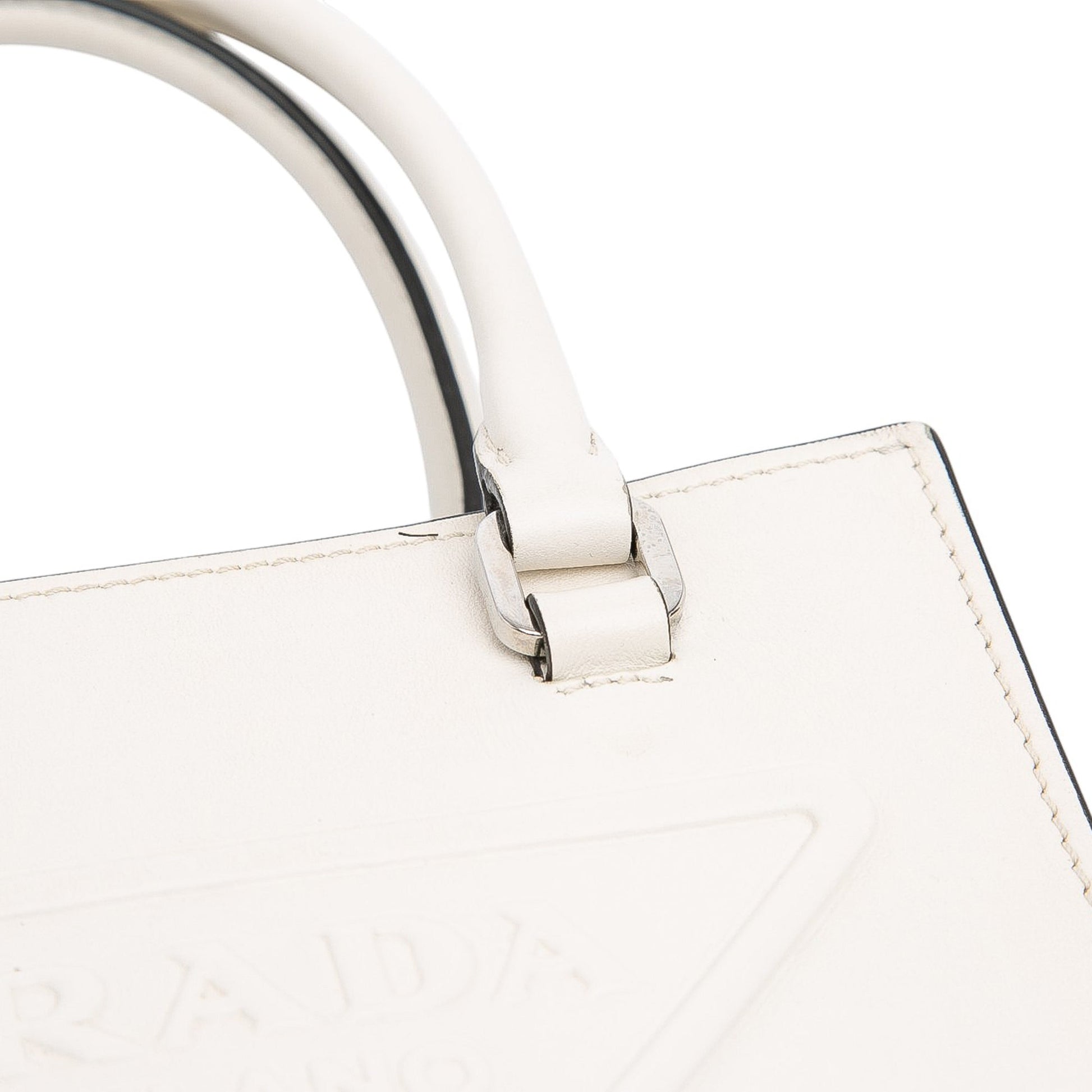 Prada Mini Soft Calf Logo Drill Satchel