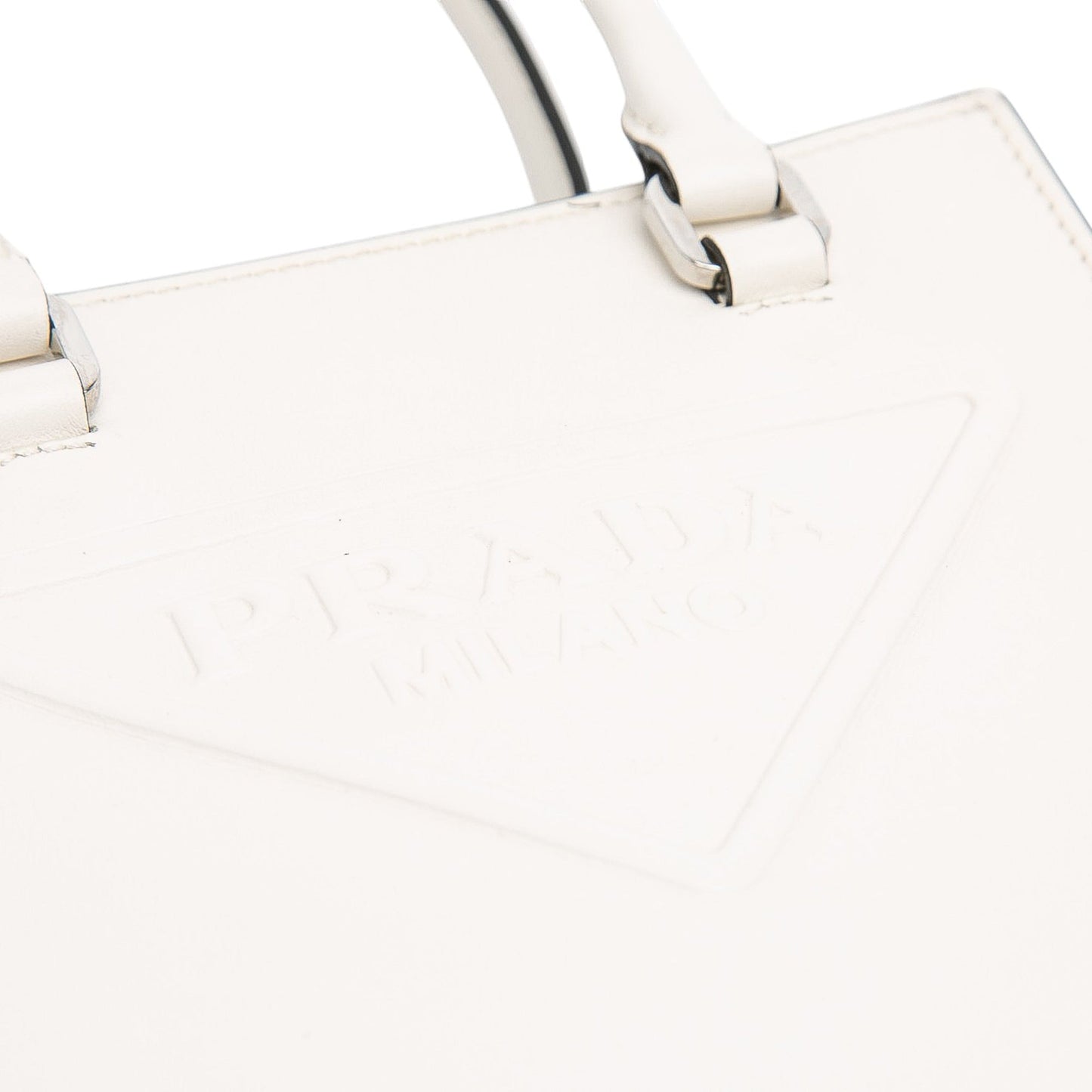 Prada Mini Soft Calf Logo Drill Satchel