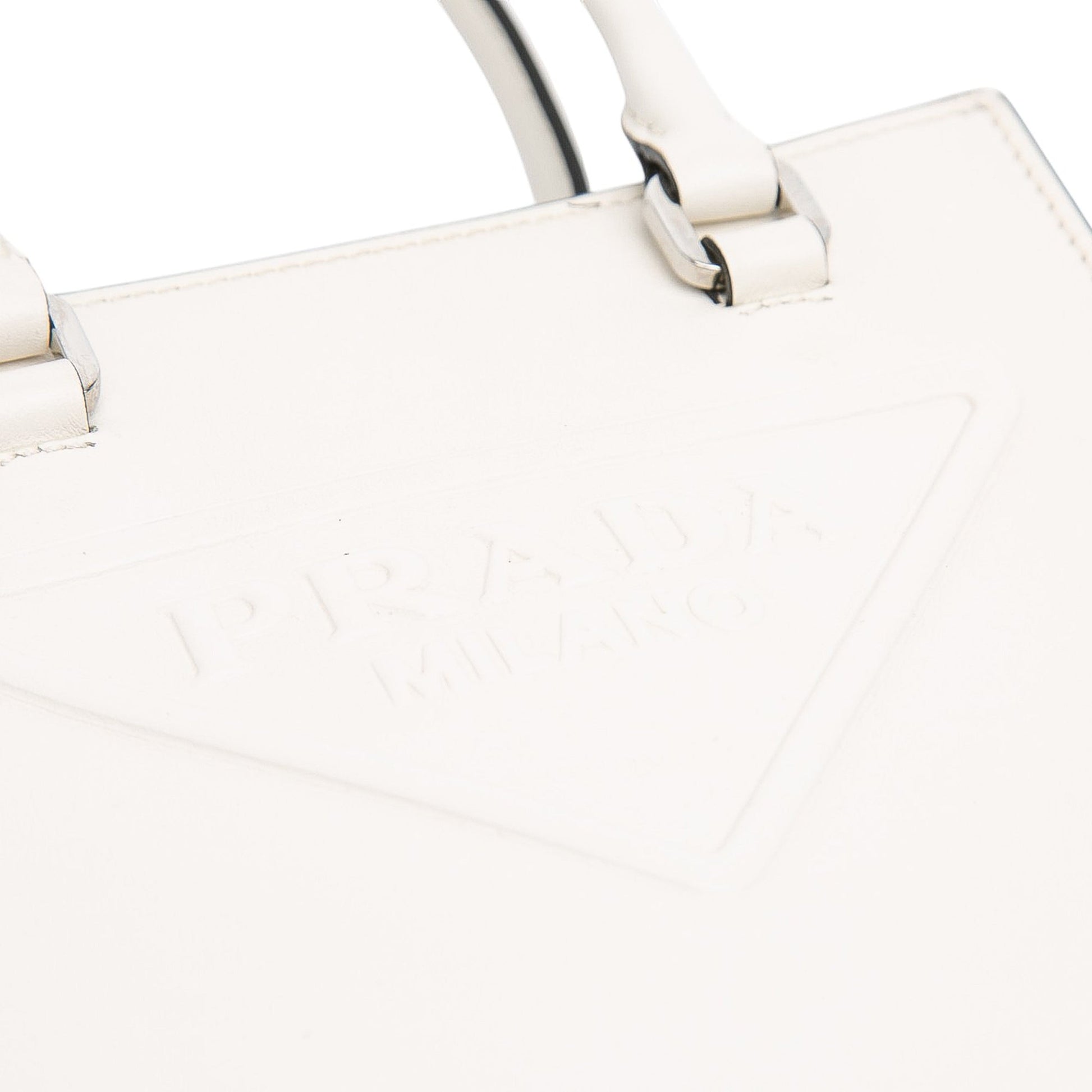 Prada Mini Soft Calf Logo Drill Satchel