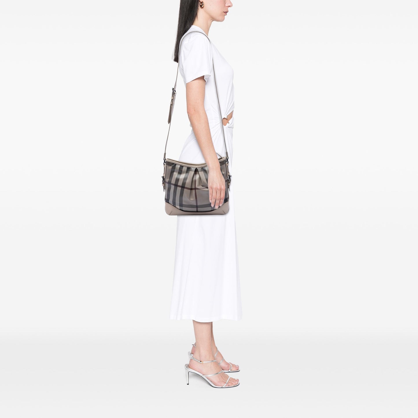 Burberry Smoke Check Coated Canvas Hartham Crossbody