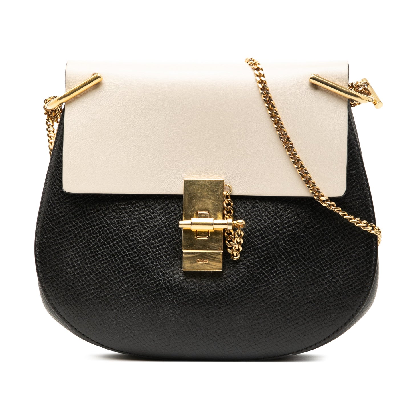 Chloé Small Bicolor Smooth and Grained Calfskin Drew Crossbody