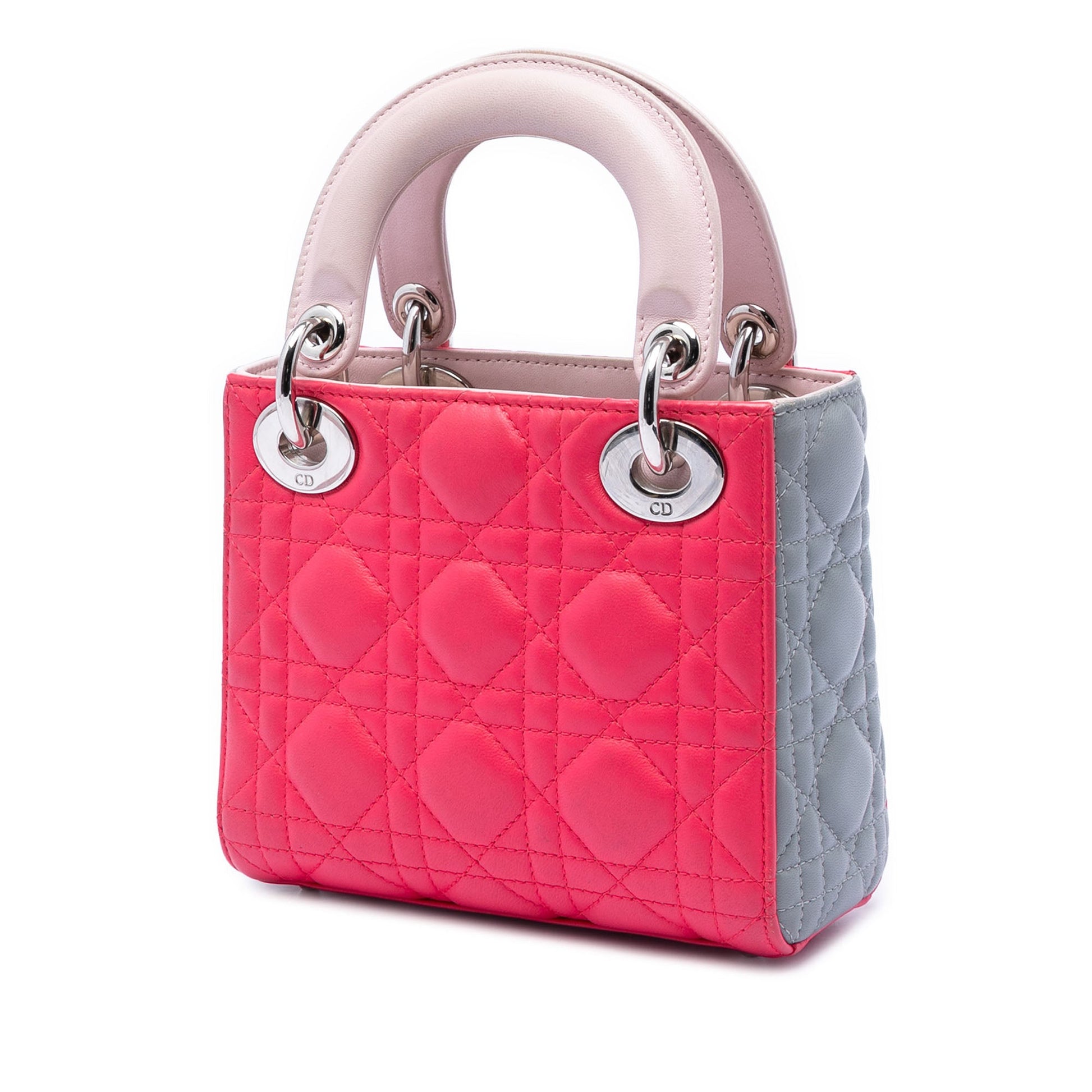 Dior Mini Tricolor Lambskin Cannage Lady Dior