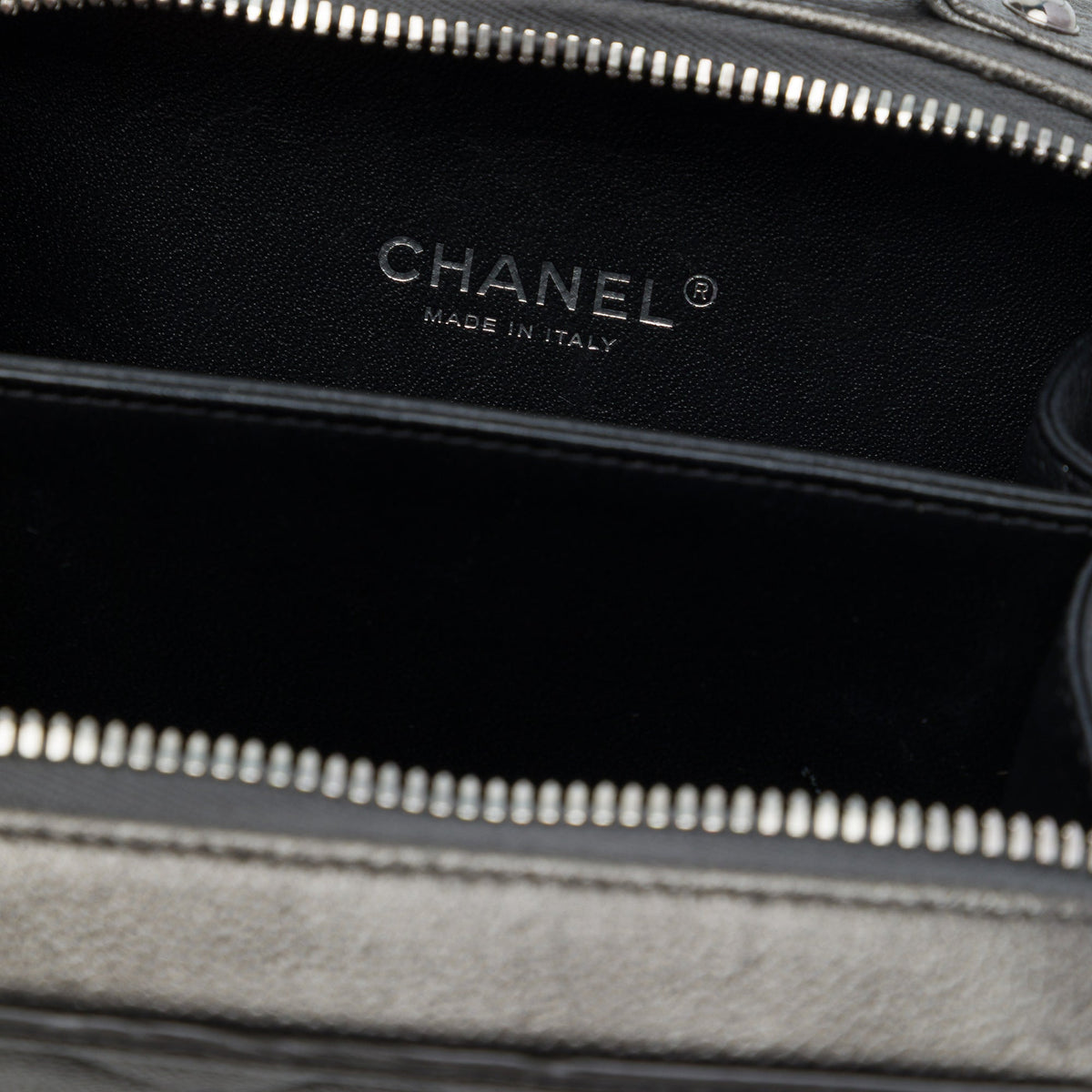 Chanel Small Metallic Caviar CC Filigree Vanity Case