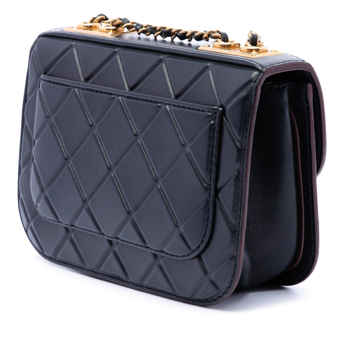Chanel CC Embossed Quilt Calfskin Single Flap
