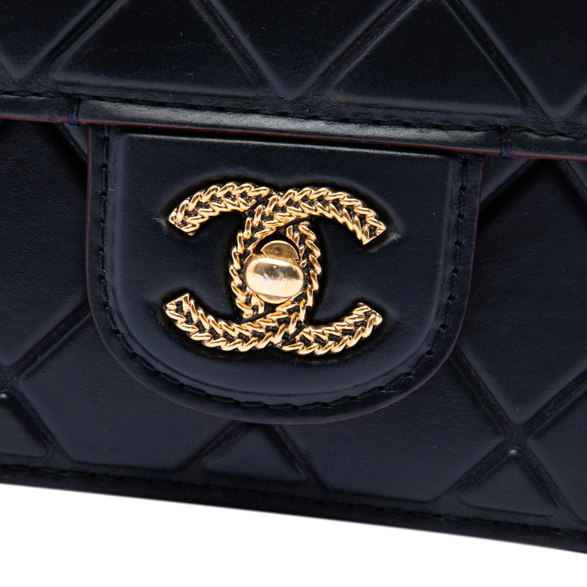 Chanel CC Embossed Quilt Calfskin Single Flap