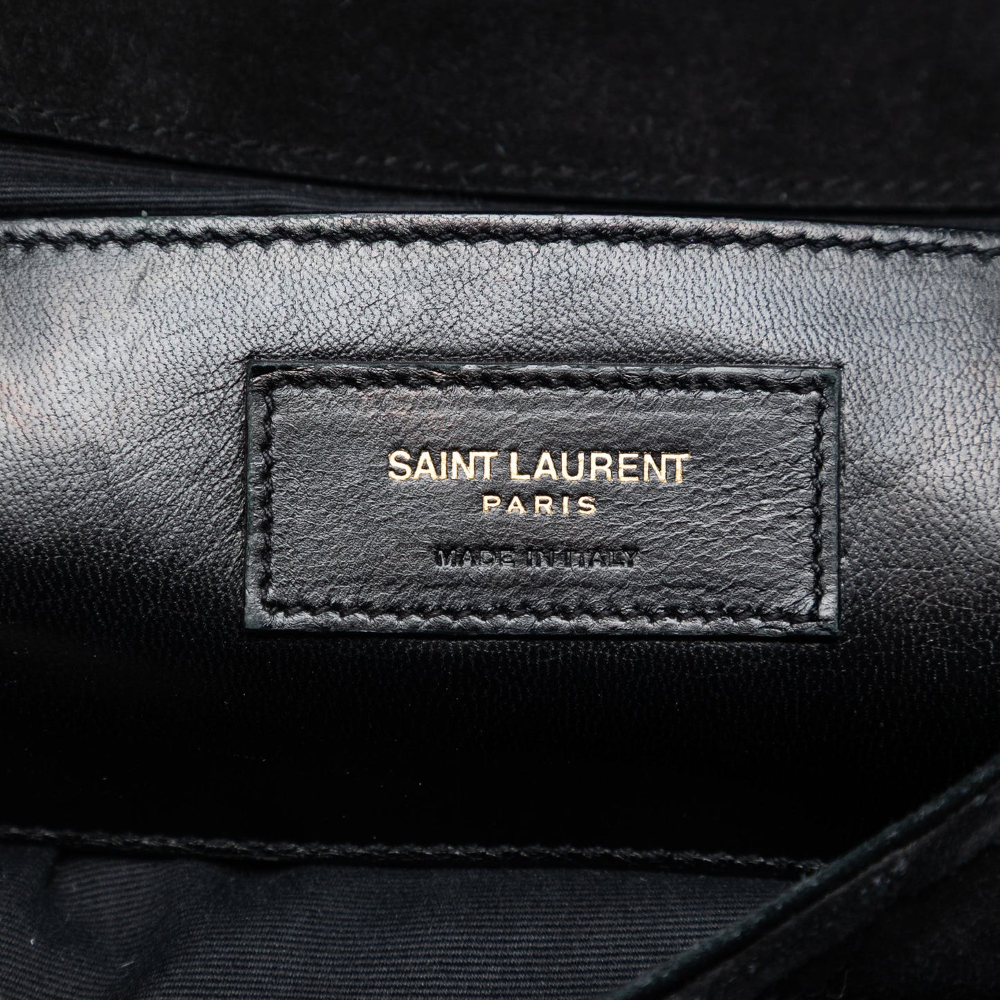 Saint Laurent Medium Suede Triquilt Monogram College Bag