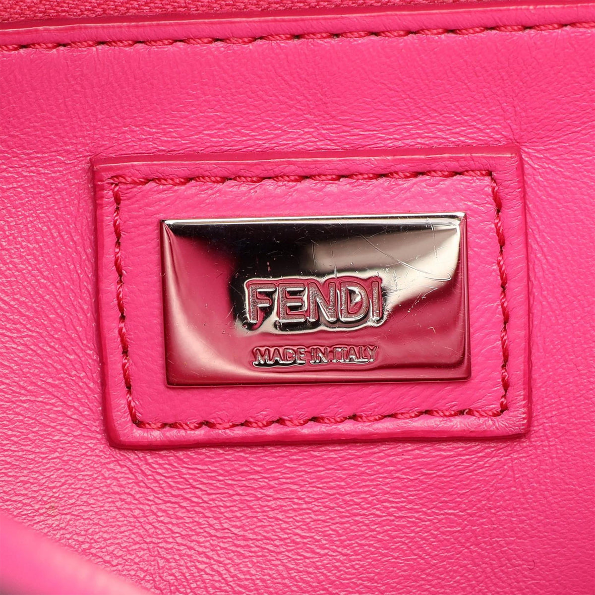 Fendi Mini Leather Lace Up Peekaboo Iconic Satchel — Pink