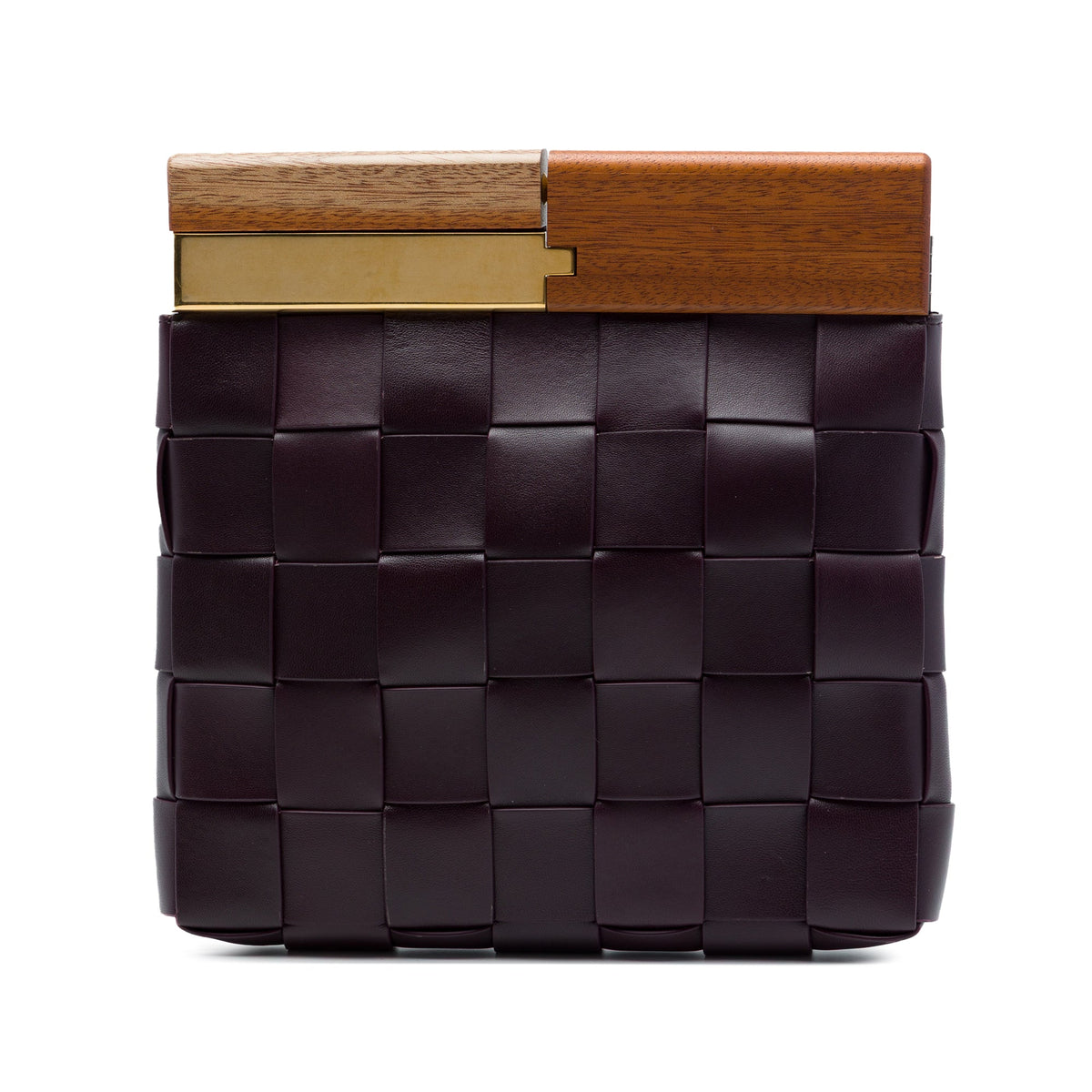 Bottega Veneta Lambskin Maxi Intrecciato The Snap Clutch