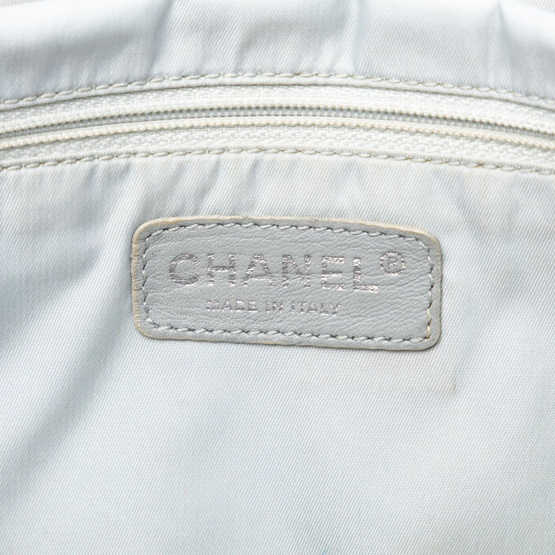 Chanel Large Bicolor Quilted Coated Canvas Paris Biarritz Tote