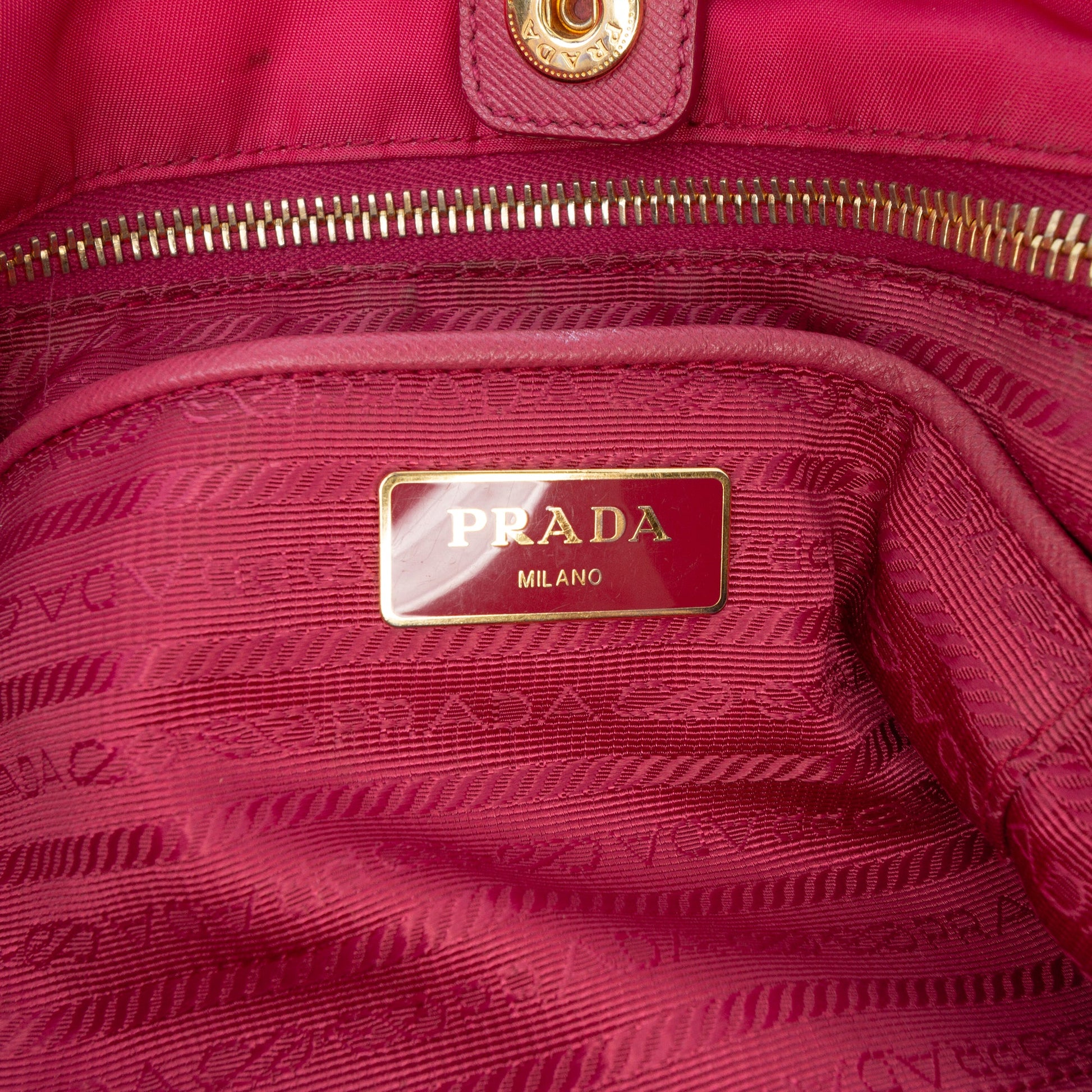 Prada Saffiano Trimmed Tessuto Tote