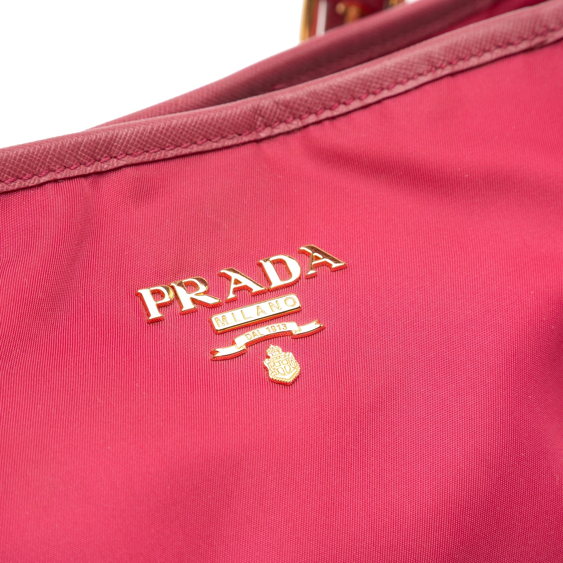 Prada Saffiano Trimmed Tessuto Tote