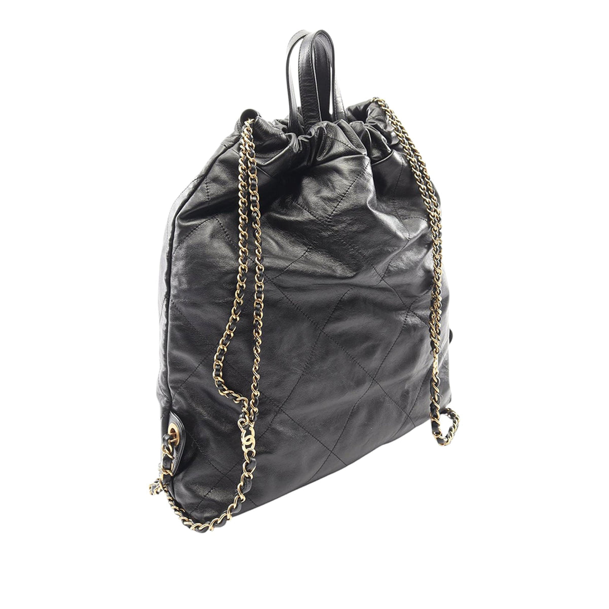 Chanel Large Quilted Shiny Calfskin 22 Backpack