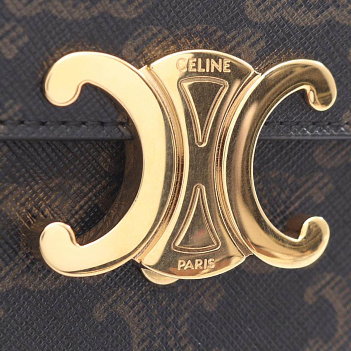 Celine Mini Triomphe Coated Canvas Claude Crossbody