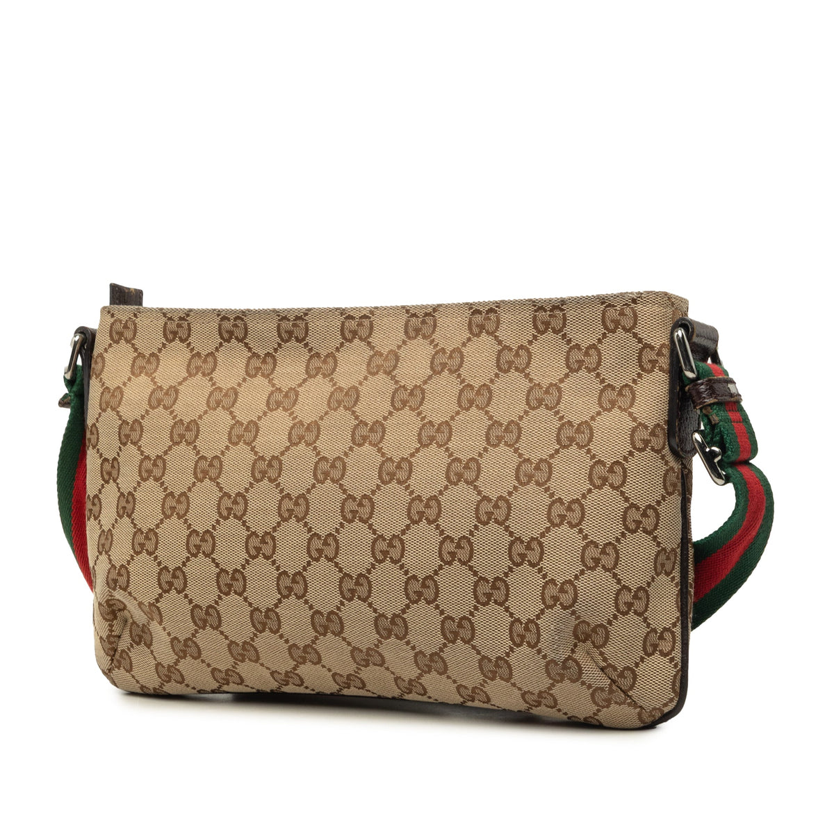 Gucci GG Canvas Web Crossbody — Beige