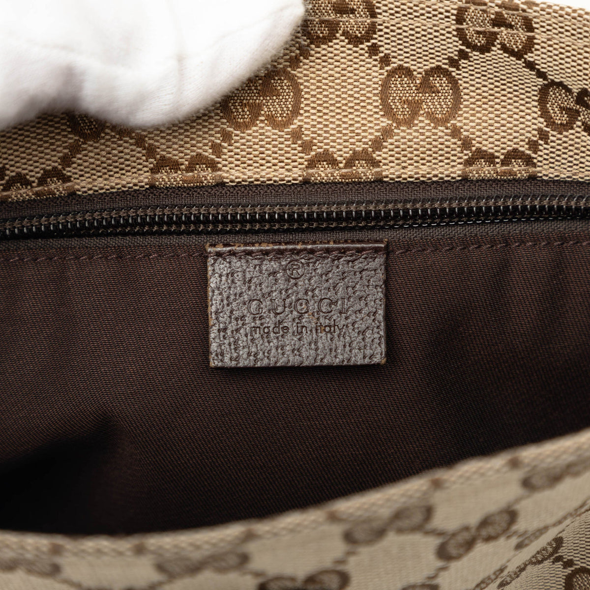Gucci GG Canvas Web Crossbody — Beige