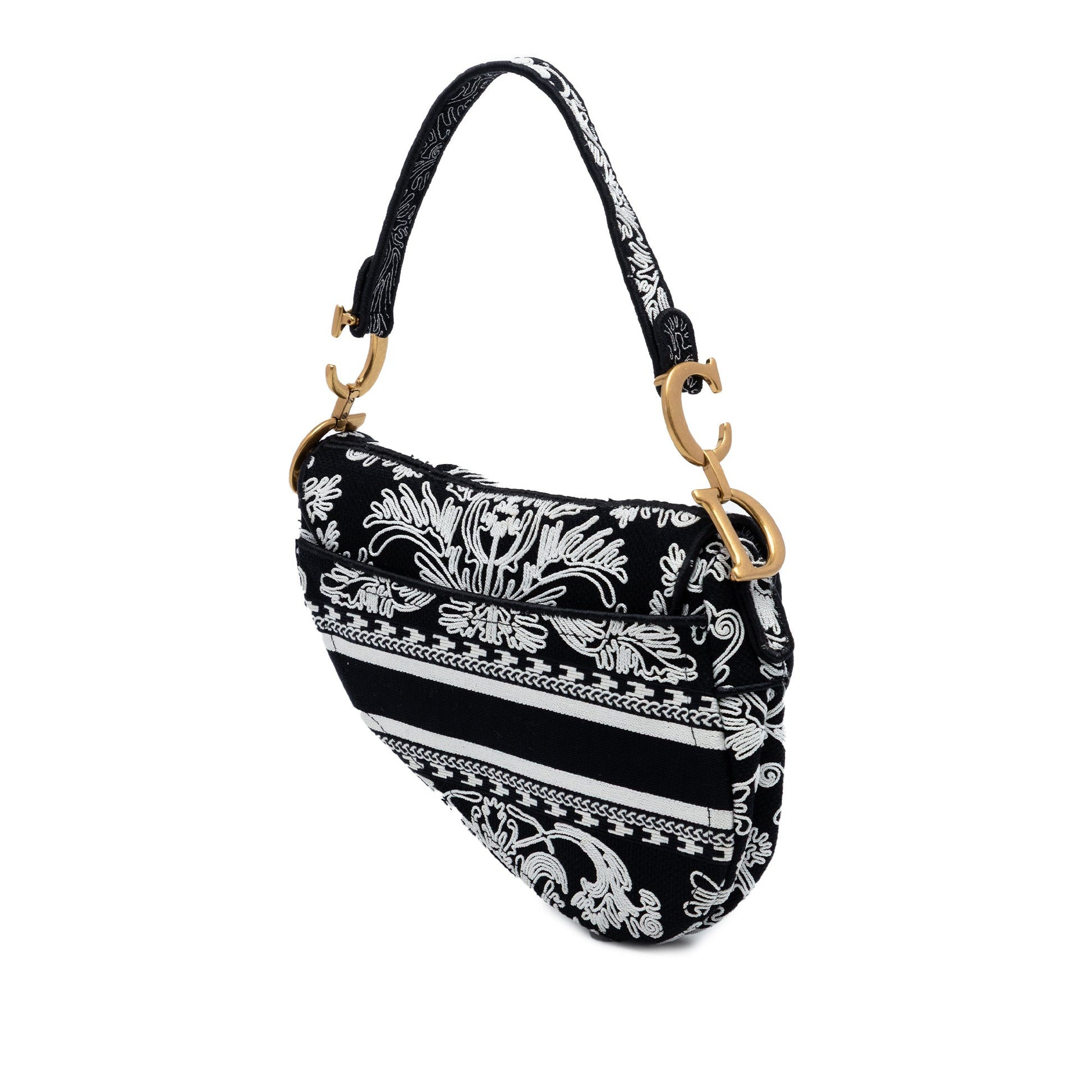 Dior Canvas Embroidered Ornamental Cornely Saddle Bag