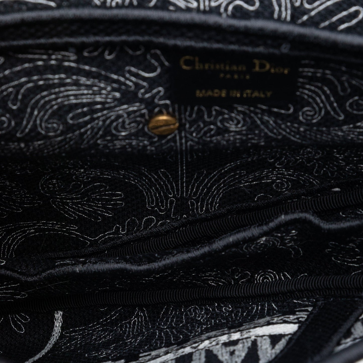 Dior Canvas Embroidered Ornamental Cornely Saddle Bag