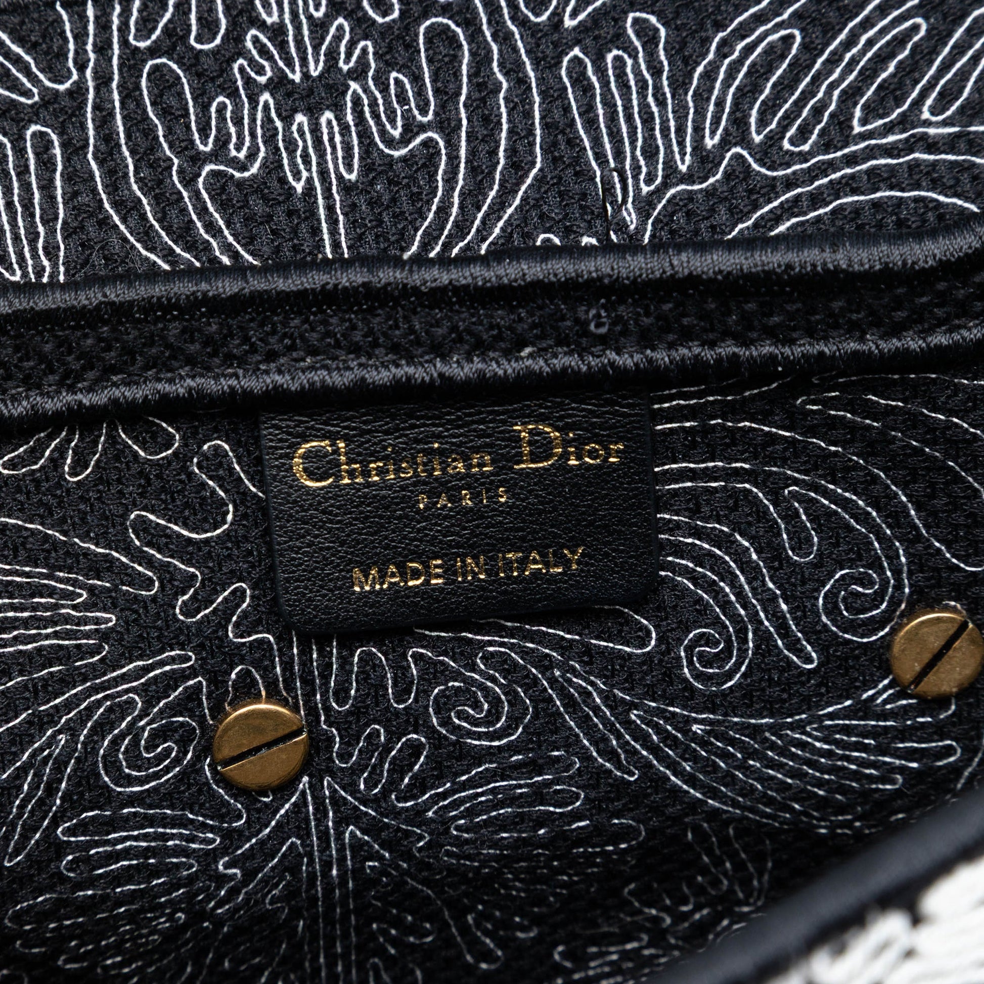 Dior Canvas Embroidered Ornamental Cornely Saddle Bag