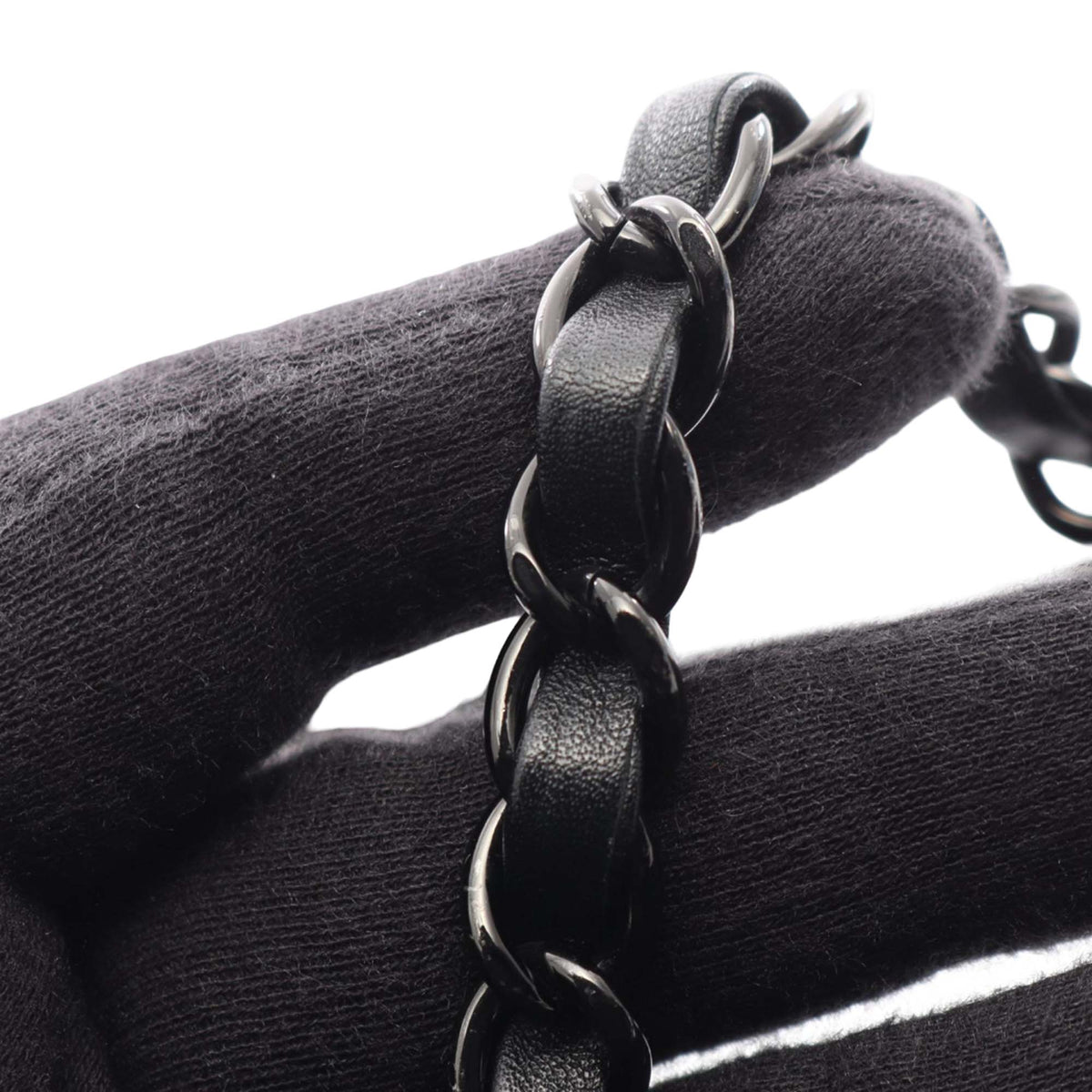 Chanel Shearling Trimmed CC Quilted Lambskin Flap — Black