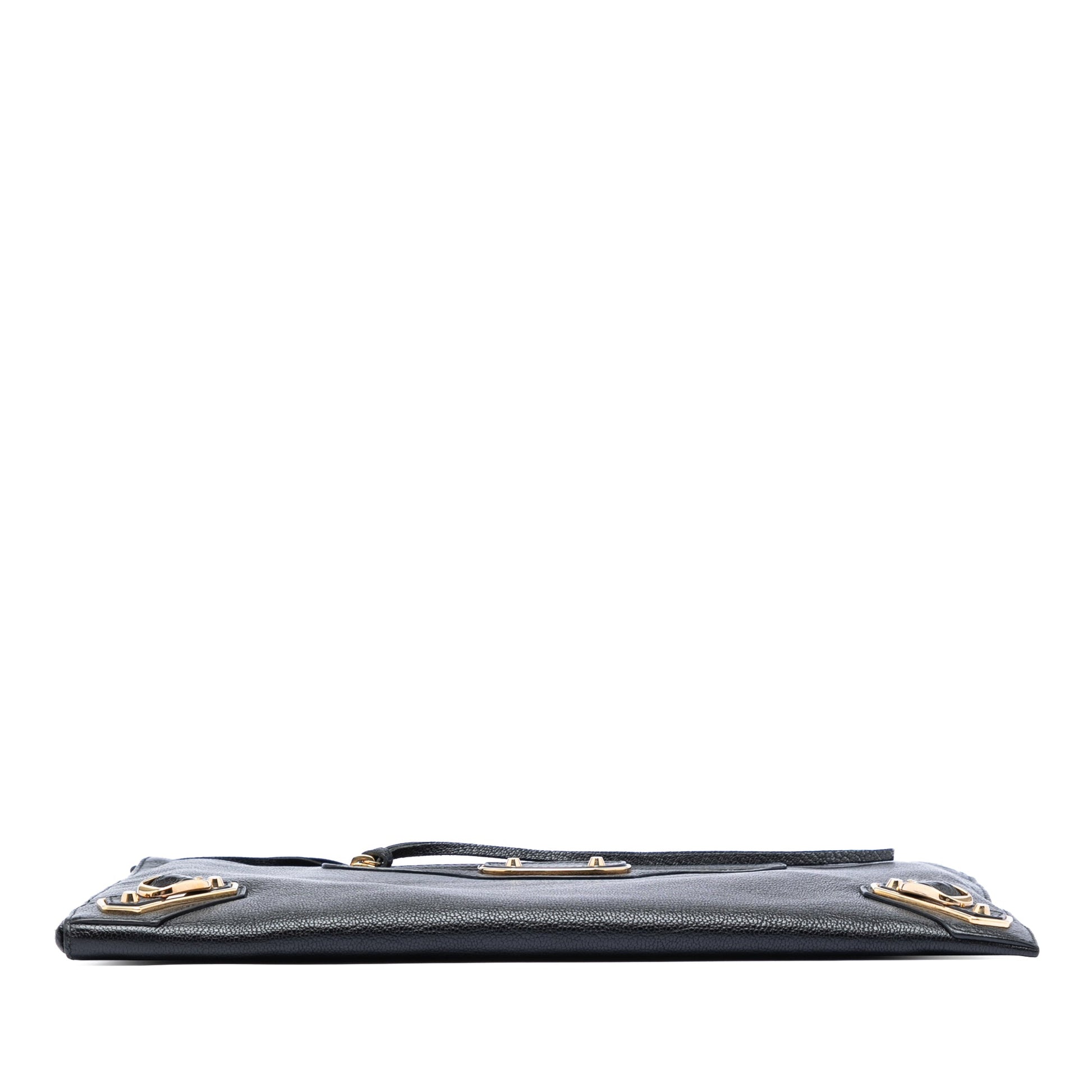 Balenciaga Goatskin Motocross Classic Metallic Edge Clutch
