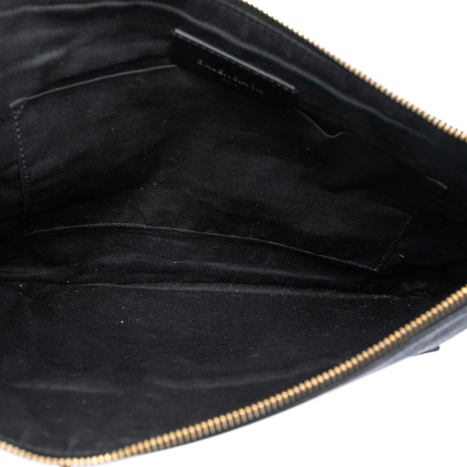 Balenciaga Goatskin Motocross Classic Metallic Edge Clutch