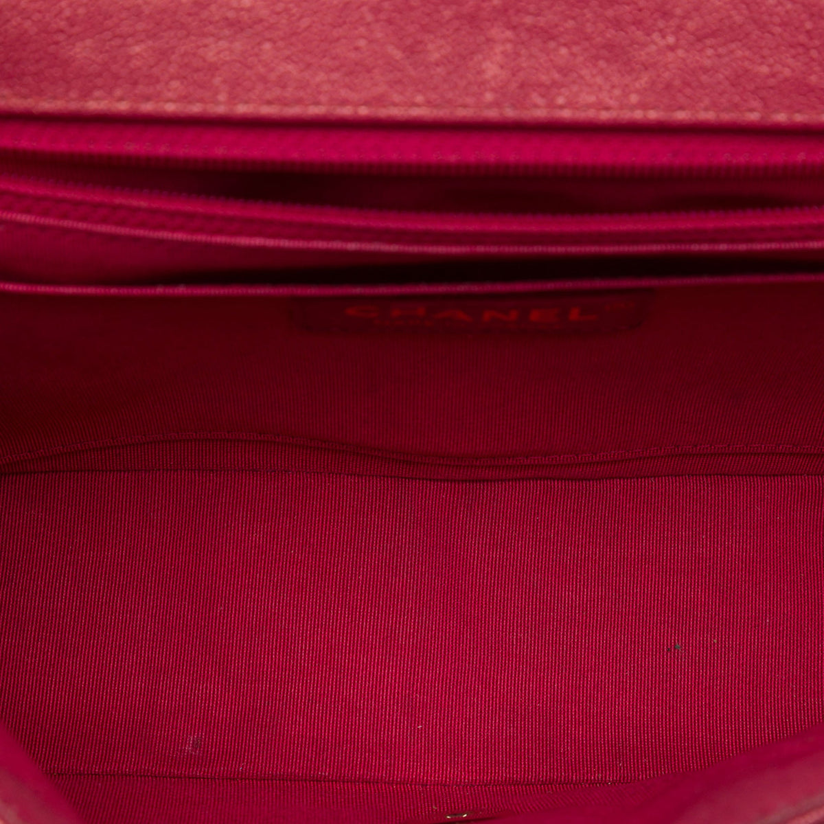 Chanel Medium Chevron Iridescent Caviar Statement Flap — Red