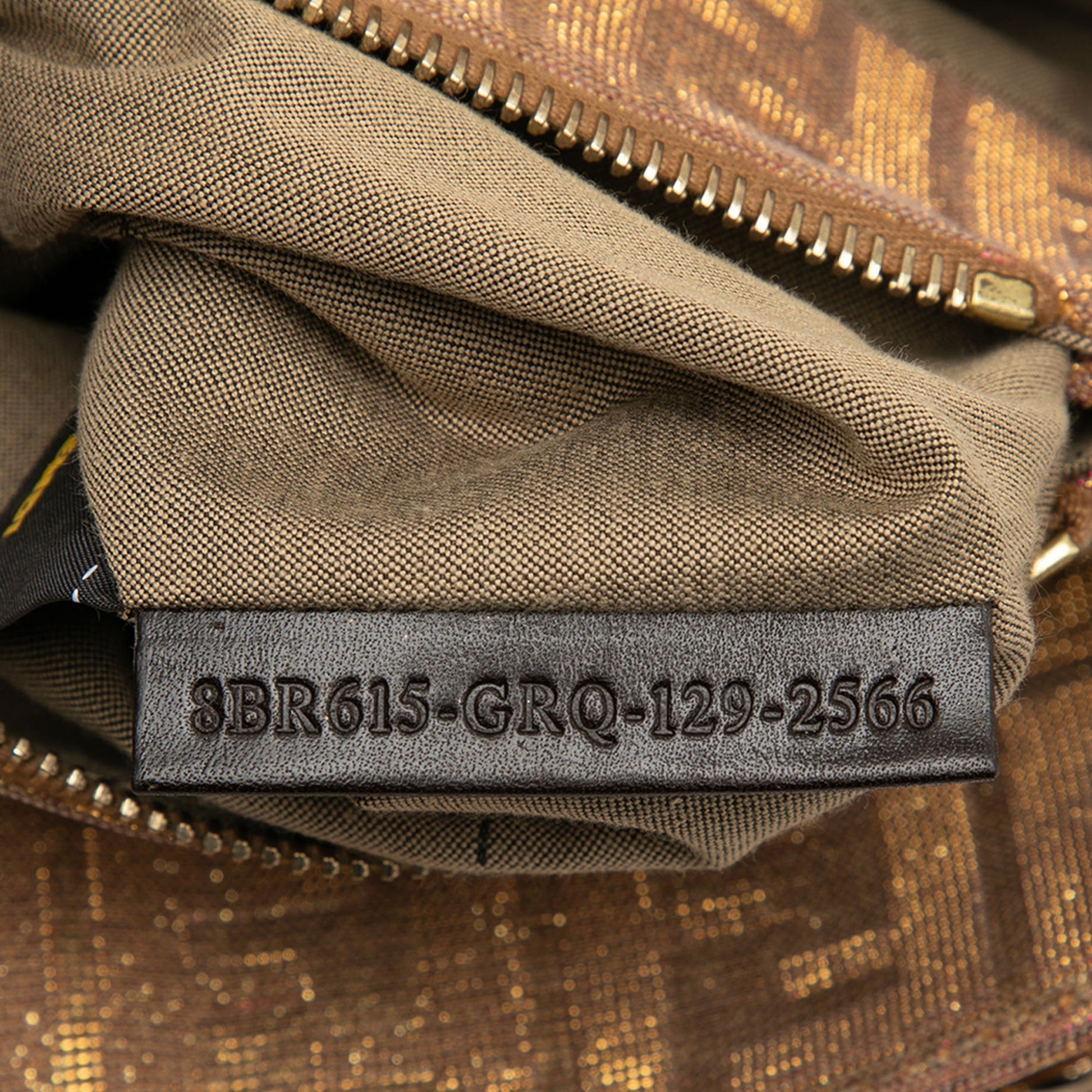 Fendi Small Zucca Metallic Lurex Mia Chain Tote