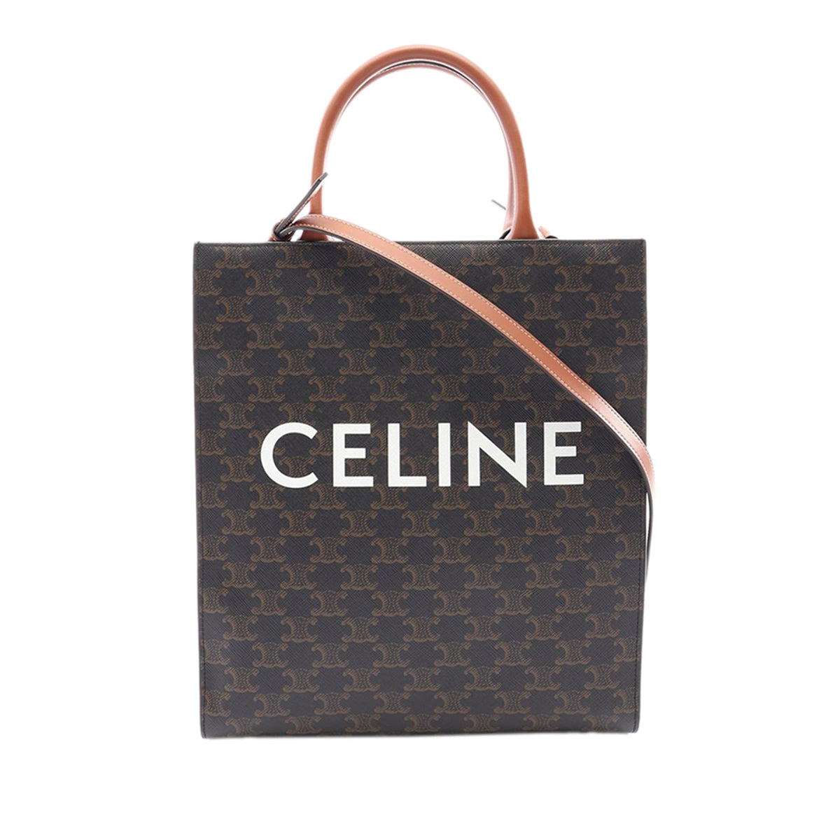Celine Small Triomphe Coated Canvas Vertical Cabas Tote