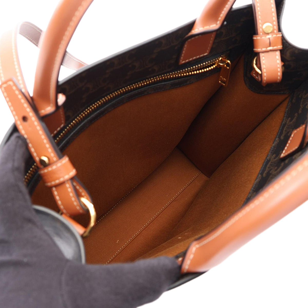 Celine Small Triomphe Coated Canvas Vertical Cabas Tote