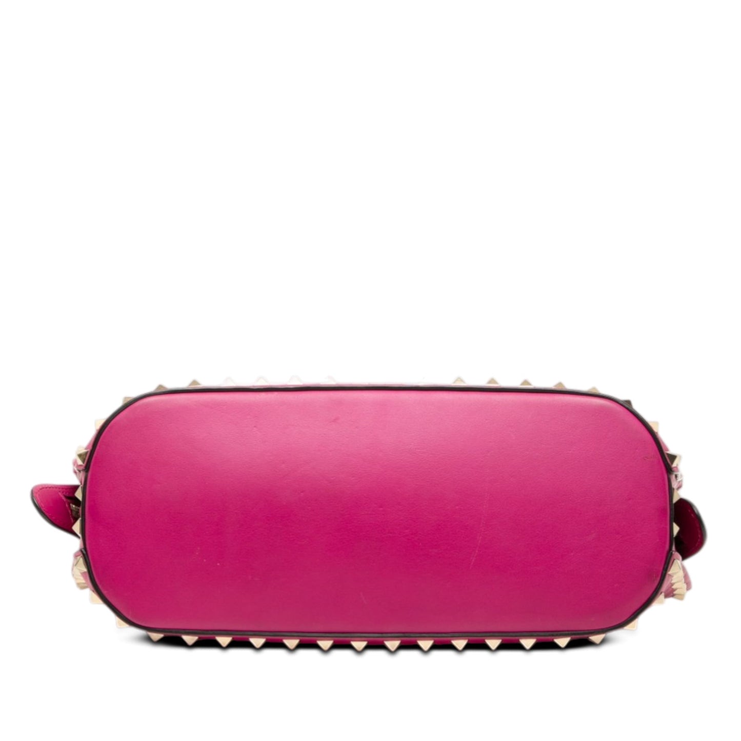 Leather Rockstud Top Handle Bag