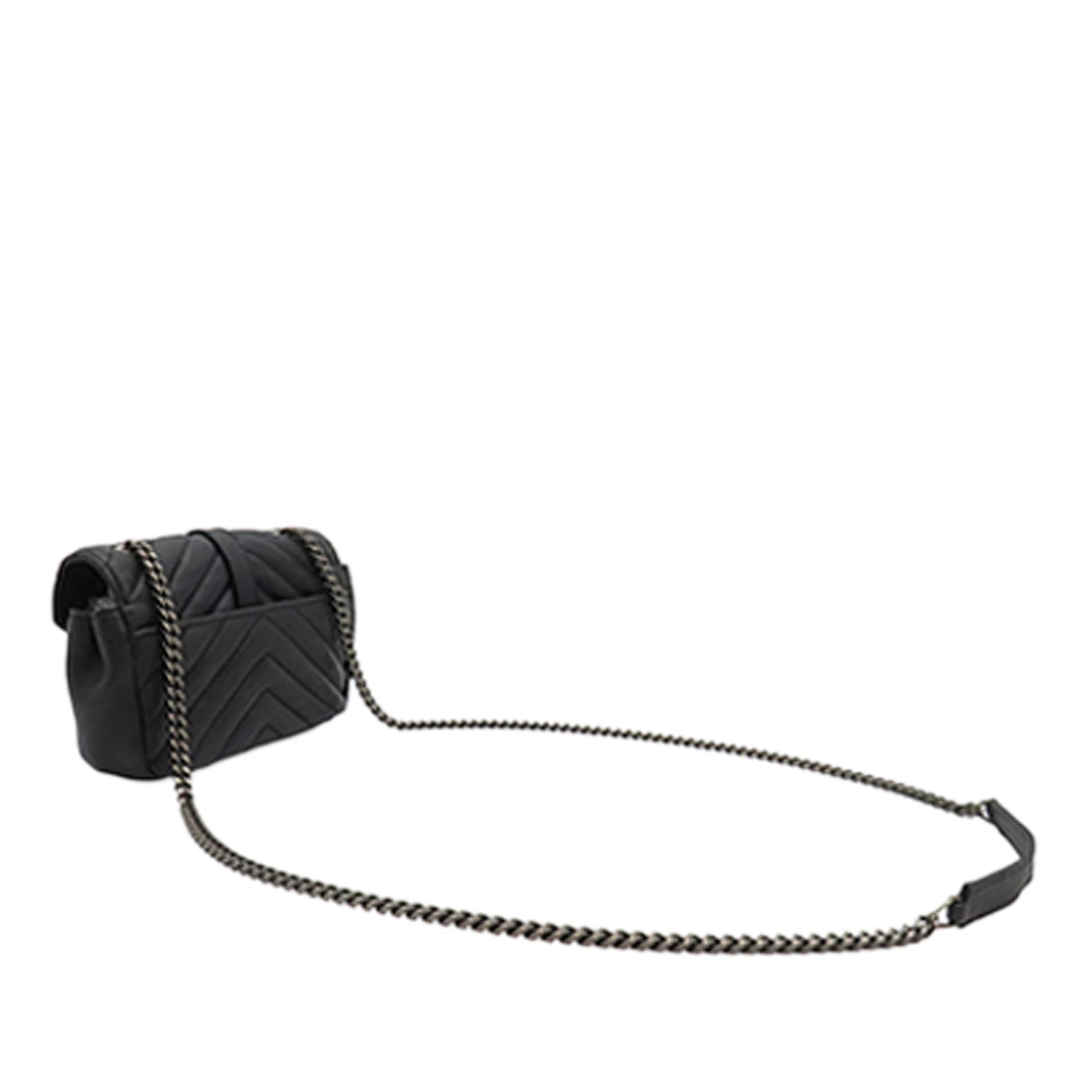 Saint Laurent Baby Sheepskin Chevron Classic Monogram Chain Bag