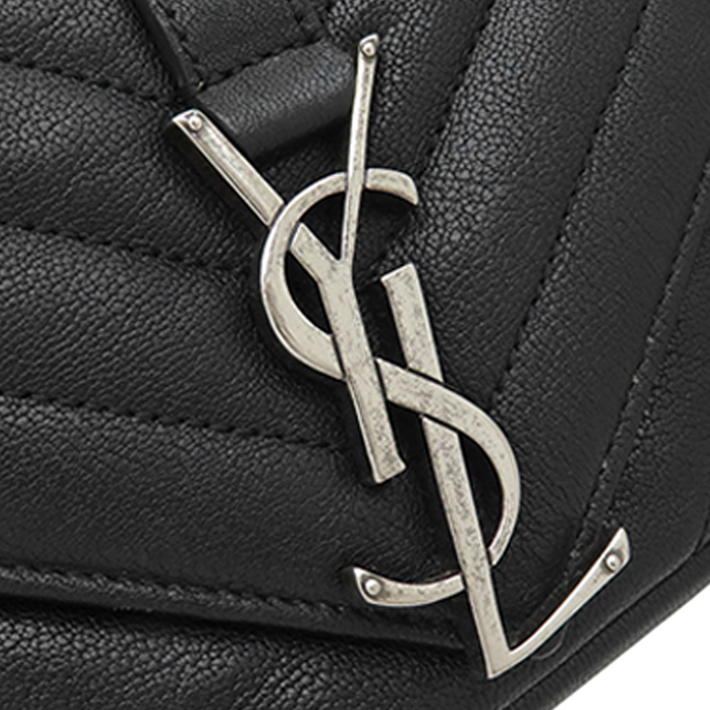 Saint Laurent Baby Sheepskin Chevron Classic Monogram Chain Bag