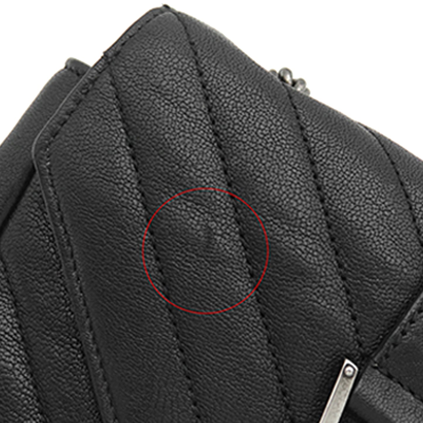 Saint Laurent Baby Sheepskin Chevron Classic Monogram Chain Bag