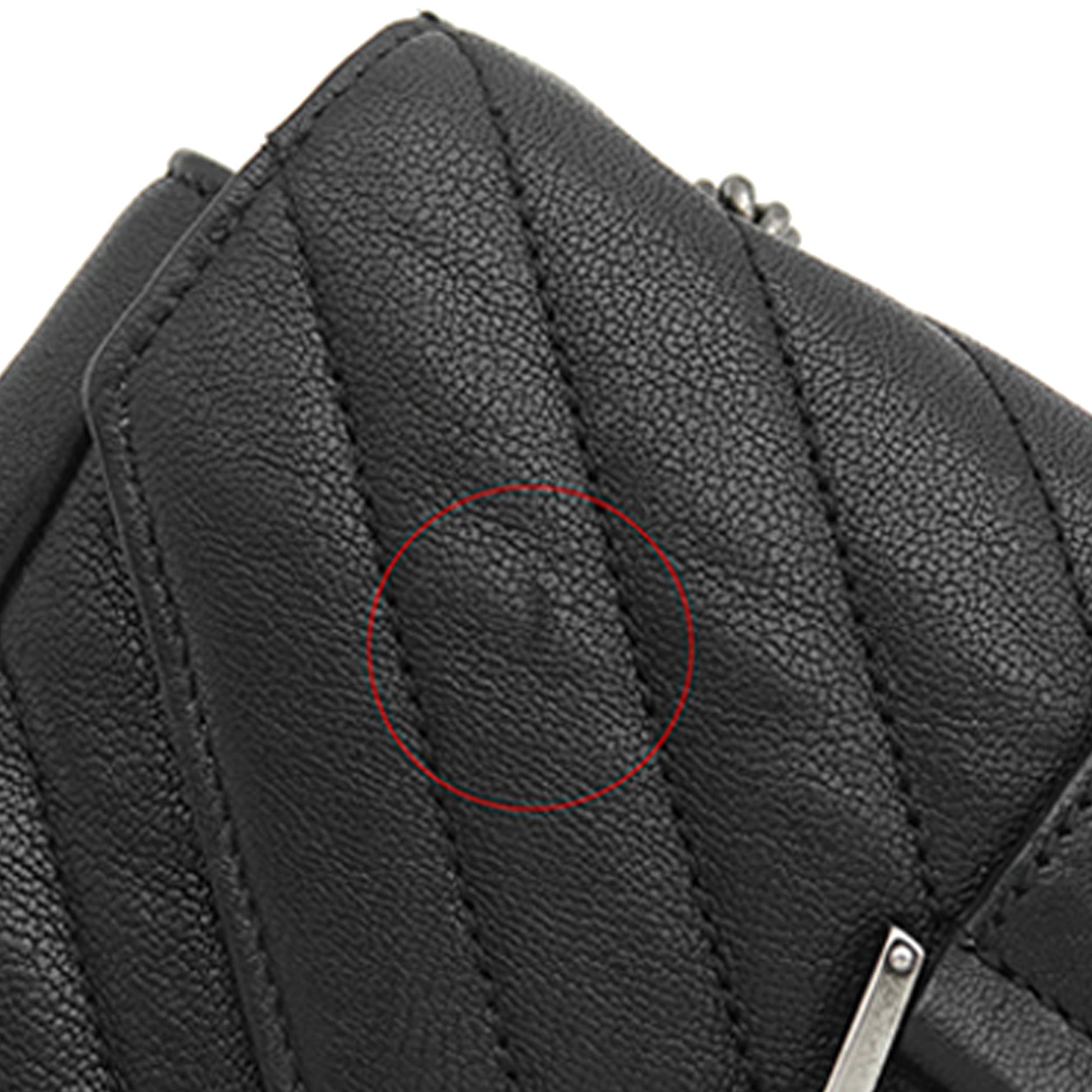 Saint Laurent Baby Sheepskin Chevron Classic Monogram Chain Bag