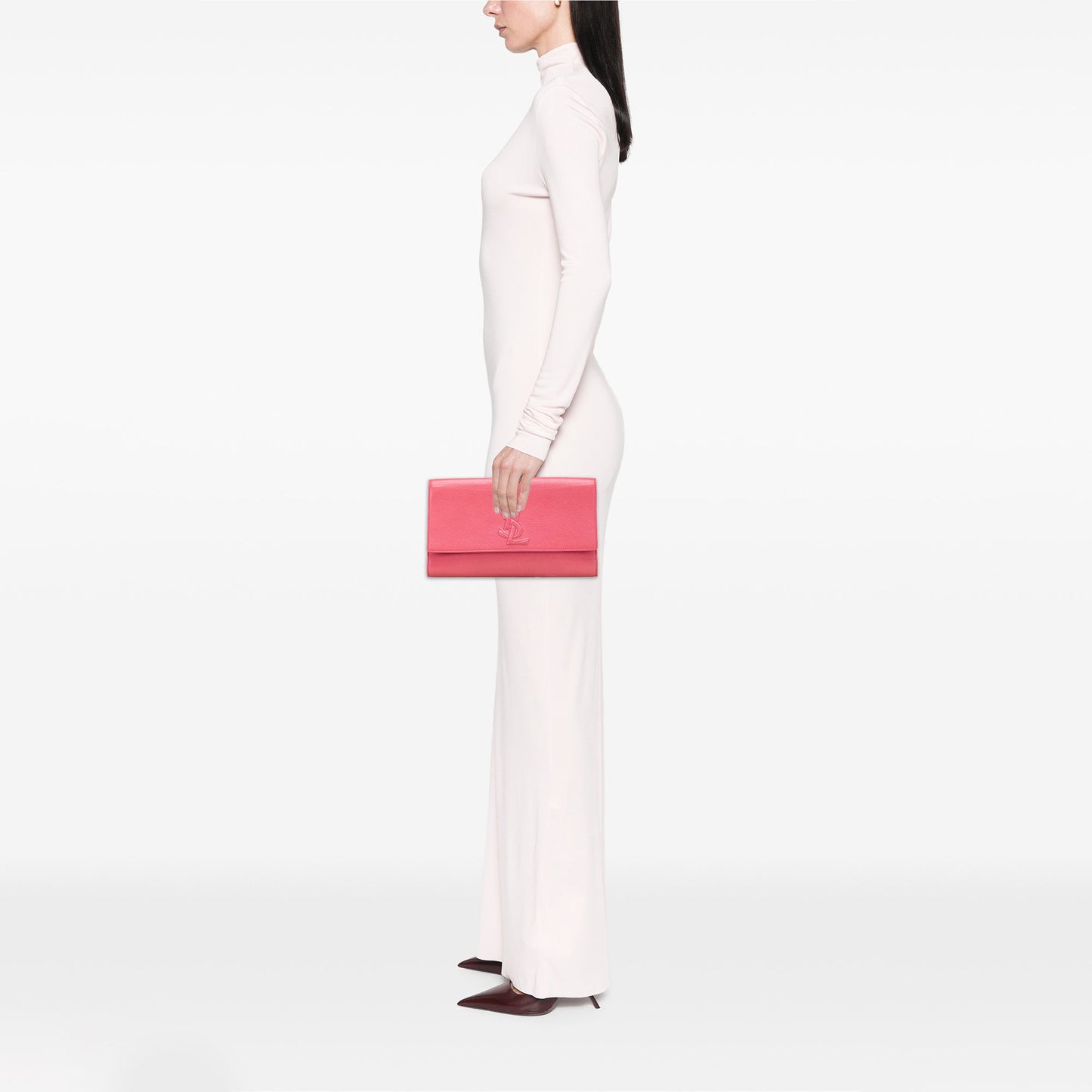 Saint Laurent Large Leather Belle de Jour Clutch