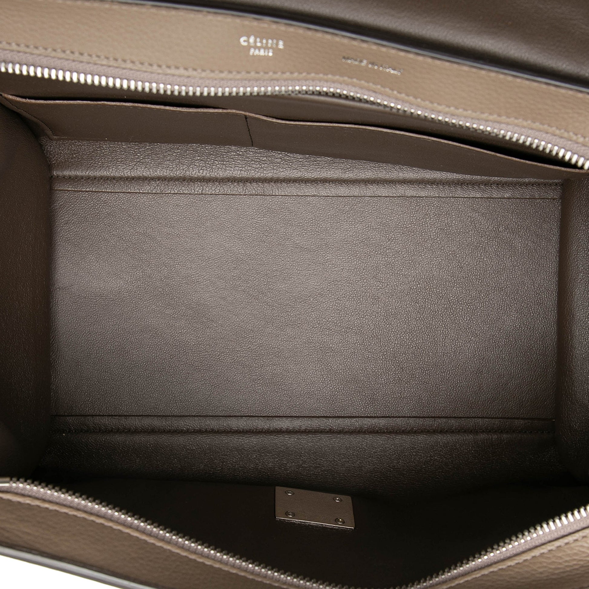 Celine Small Bicolor Calfskin and Suede Trapeze Satchel
