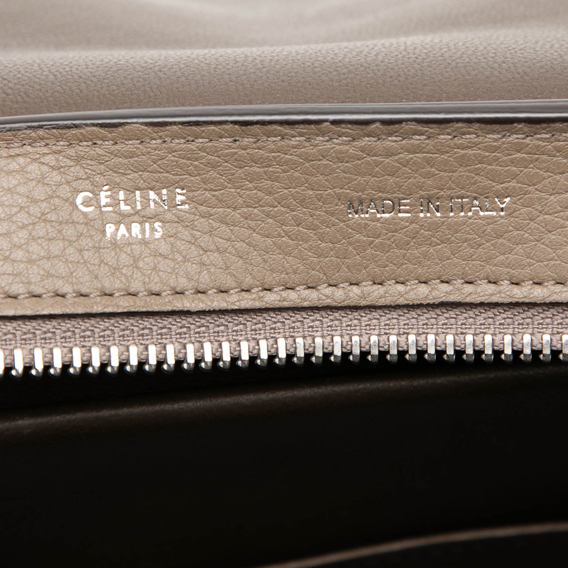Celine Small Bicolor Calfskin and Suede Trapeze Satchel