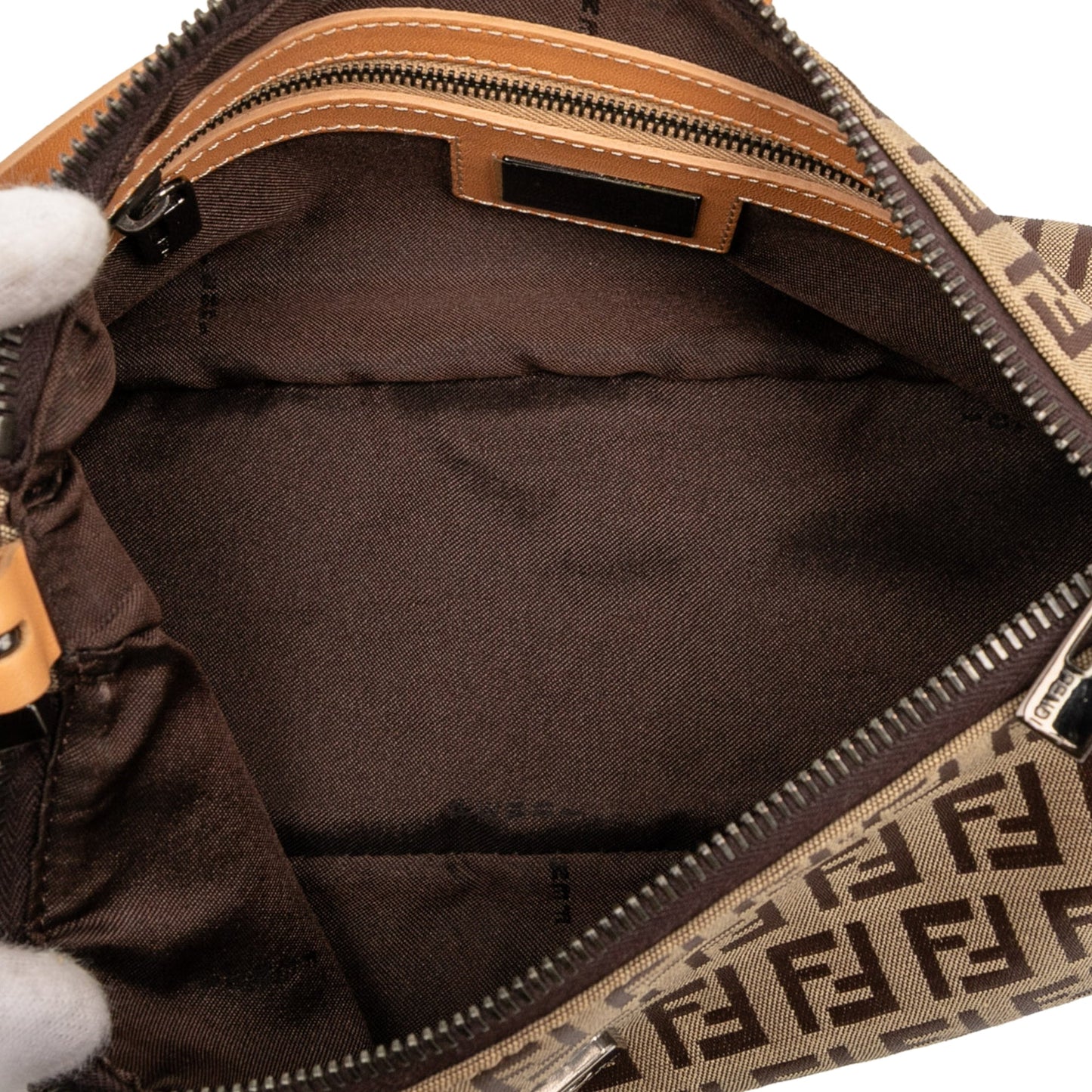Fendi Zucchino Canvas Shoulder Bag