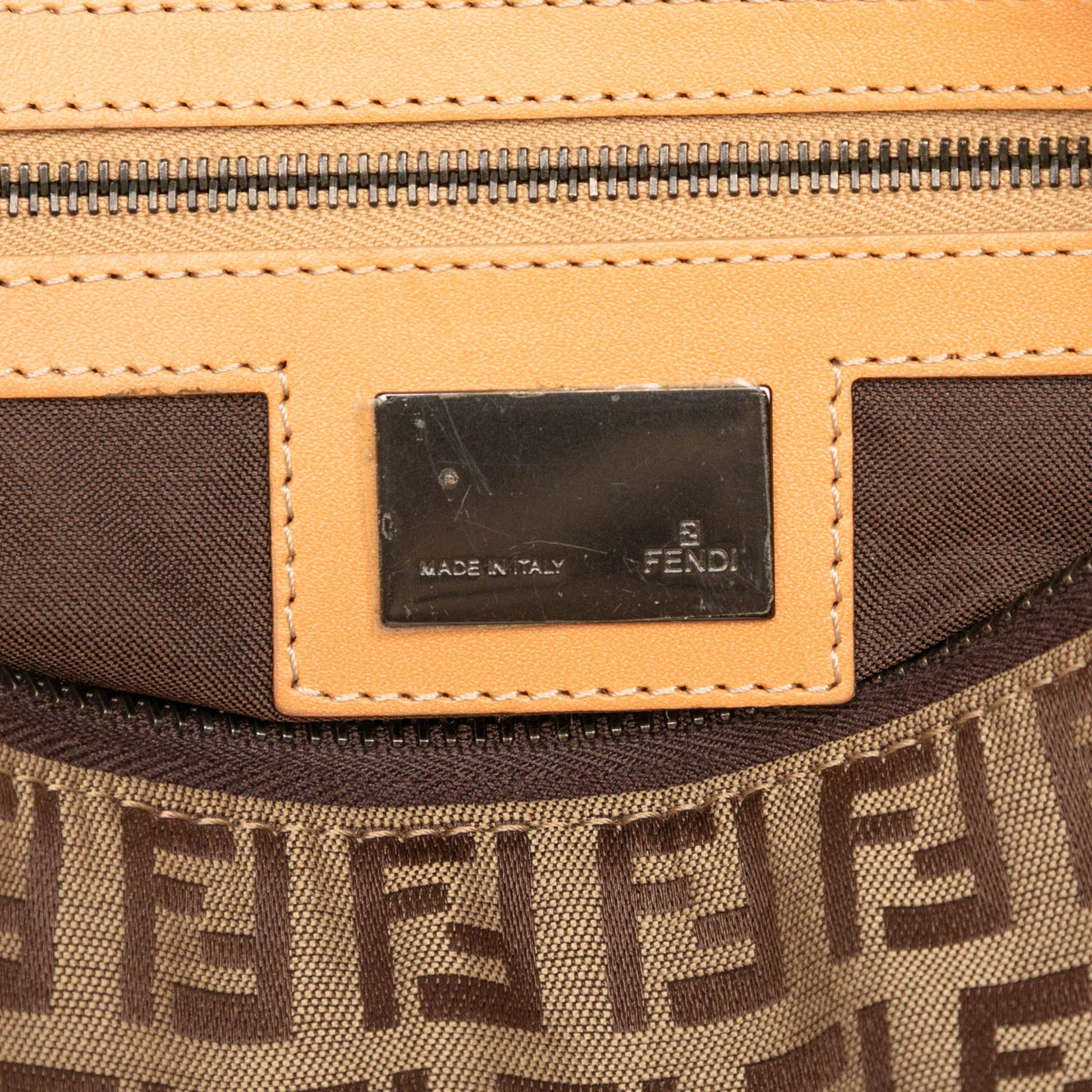 Fendi Zucchino Canvas Shoulder Bag