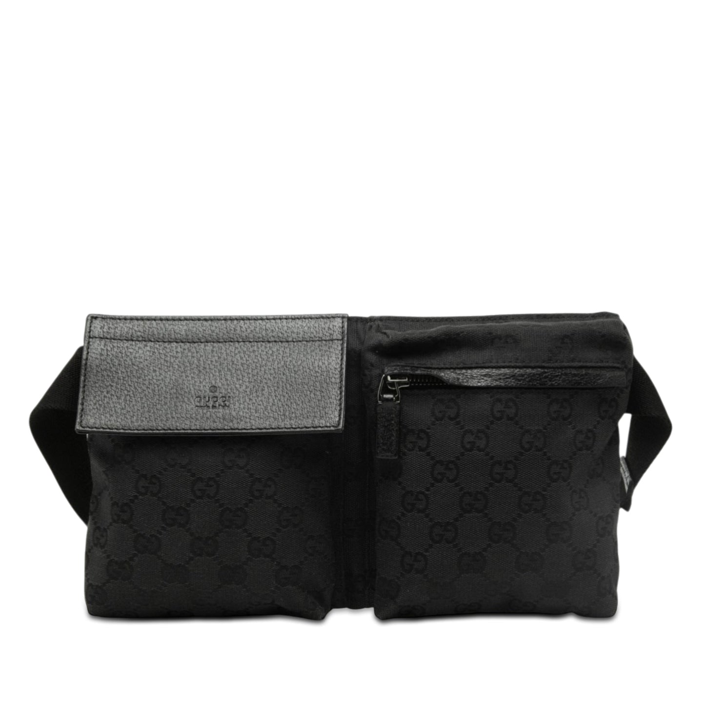 GG Canvas Double Pocket Belt Bag