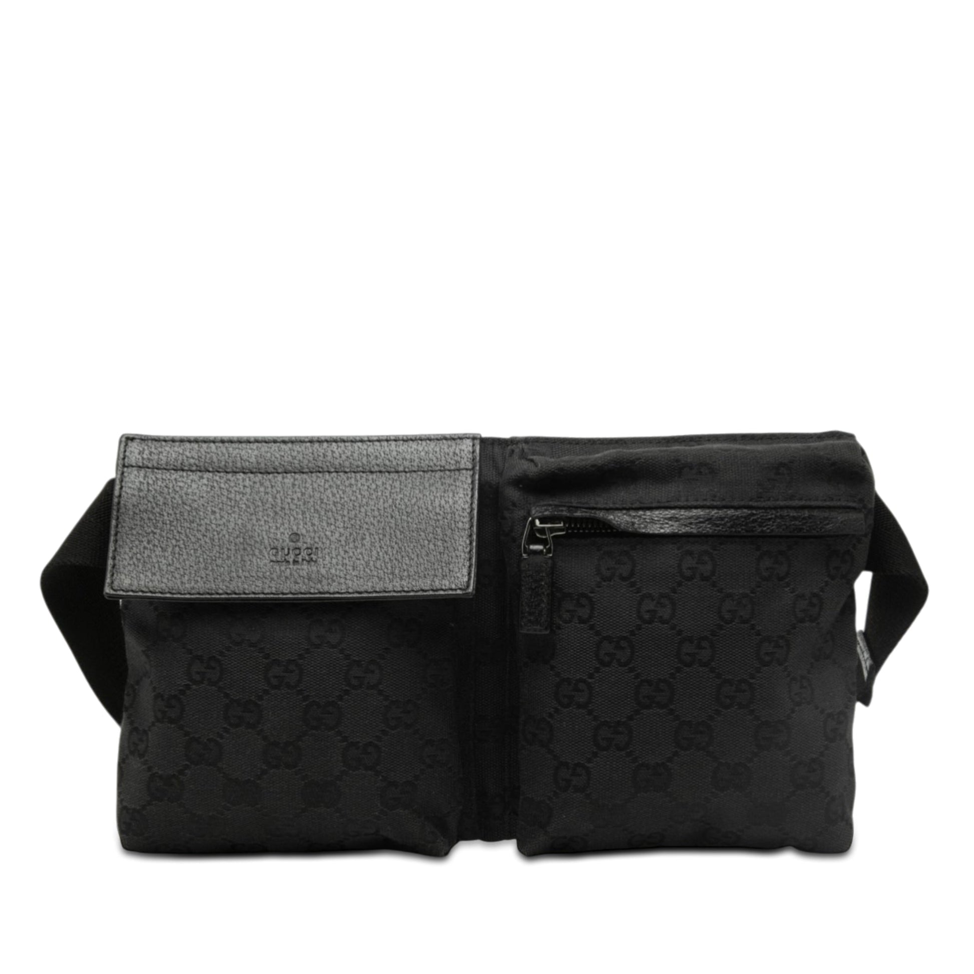GG Canvas Double Pocket Belt Bag