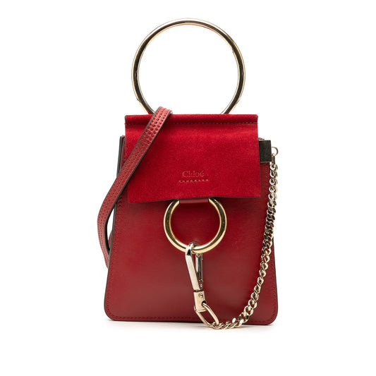 Chloé Mini Calfskin and Suede Faye Bracelet Bag