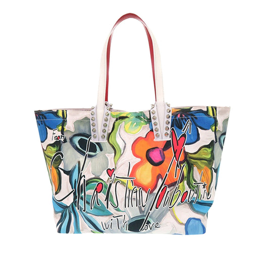 Christian Louboutin Small Floral Printed Canvas Cabata Tote