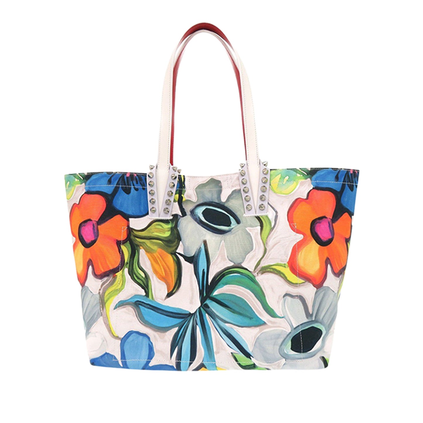 Christian Louboutin Small Floral Printed Canvas Cabata Tote