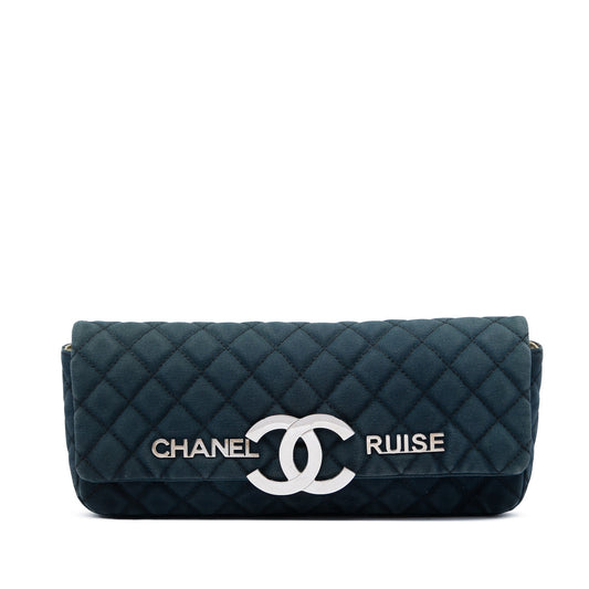 Chanel Quilted Canvas CC Cruise East West Flap Clutch
