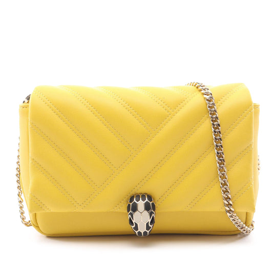 Bvlgari Leather Serpenti Cabochon Chain Crossbody