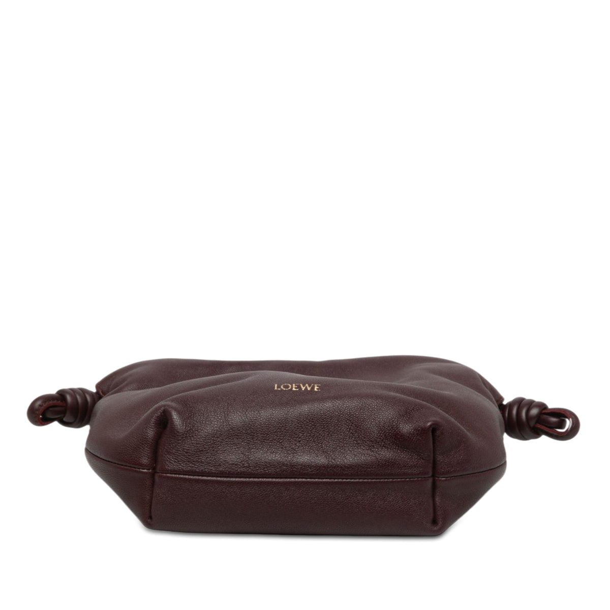 LOEWE Mini Mellow Nappa Donut Chain Flamenco Knot Clutch with Strap — Red
